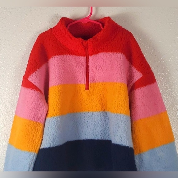 Old Navy Sherpa Quarter-Zip Sweatshirt Girls Size 10-12 - Picture 2 of 4